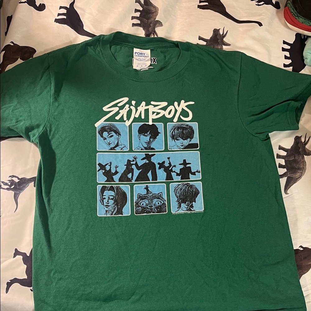Saja Boys Graphic Tee - Green with Blue/White Print